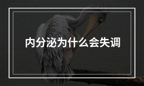 内分泌为什么会失调