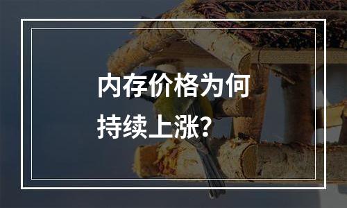内存价格为何持续上涨？