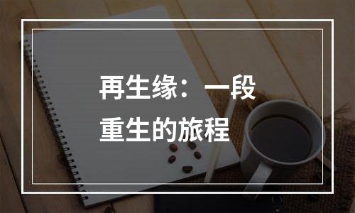 再生缘：一段重生的旅程