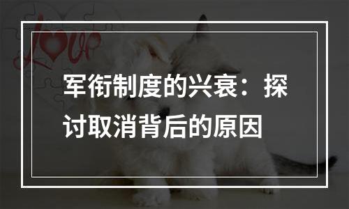 军衔制度的兴衰：探讨取消背后的原因