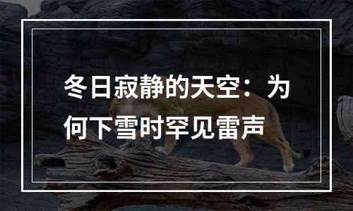 冬日寂静的天空：为何下雪时罕见雷声