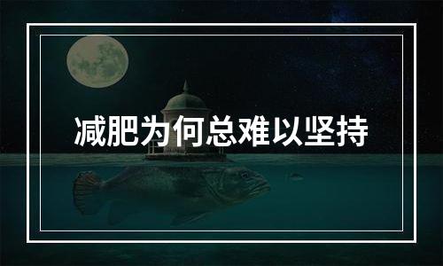 减肥为何总难以坚持