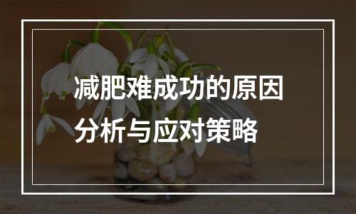 减肥难成功的原因分析与应对策略