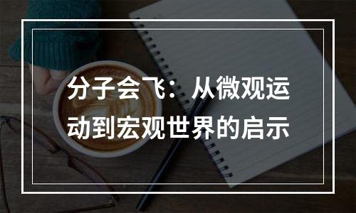 分子会飞：从微观运动到宏观世界的启示
