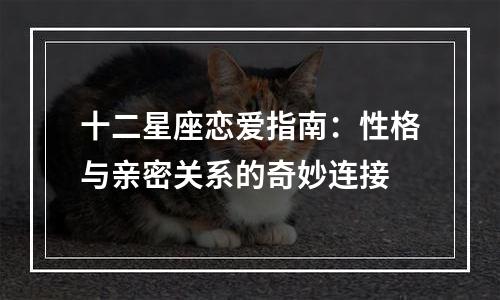 十二星座恋爱指南：性格与亲密关系的奇妙连接