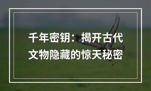 千年密钥：揭开古代文物隐藏的惊天秘密
