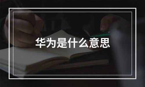 华为是什么意思