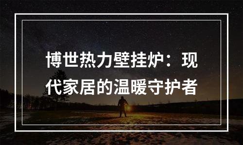 博世热力壁挂炉：现代家居的温暖守护者