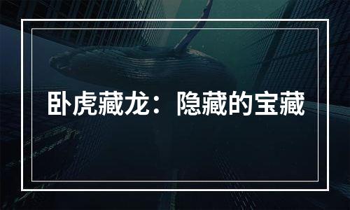 卧虎藏龙：隐藏的宝藏