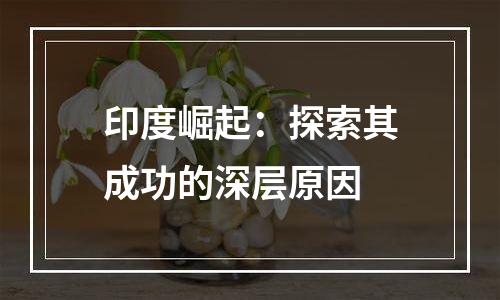 印度崛起：探索其成功的深层原因