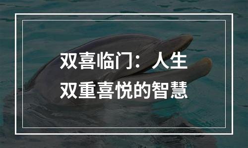 双喜临门：人生双重喜悦的智慧