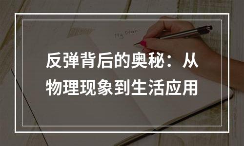 反弹背后的奥秘：从物理现象到生活应用