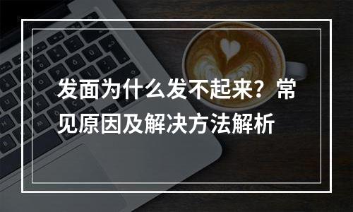 发面为什么发不起来？常见原因及解决方法解析