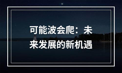 可能波会爬：未来发展的新机遇