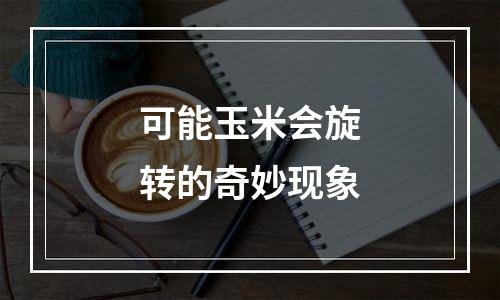 可能玉米会旋转的奇妙现象