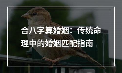 合八字算婚姻：传统命理中的婚姻匹配指南
