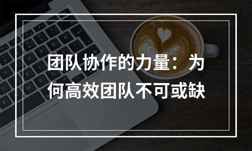 团队协作的力量：为何高效团队不可或缺