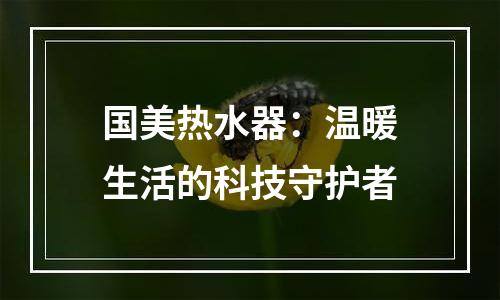 国美热水器：温暖生活的科技守护者