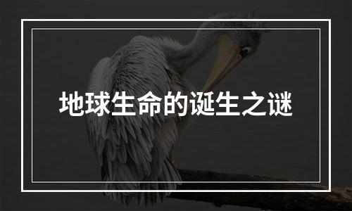 地球生命的诞生之谜