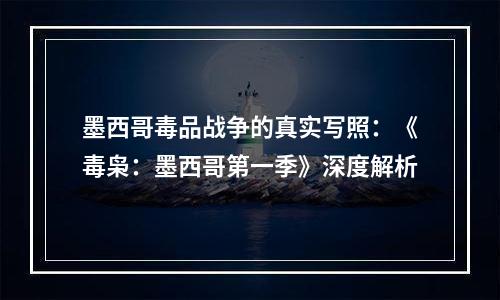 墨西哥毒品战争的真实写照：《毒枭：墨西哥第一季》深度解析