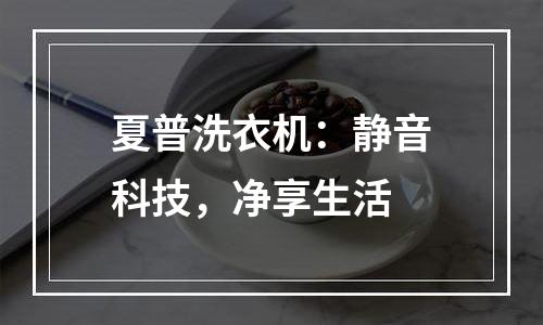 夏普洗衣机：静音科技，净享生活