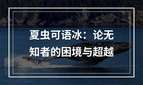 夏虫可语冰：论无知者的困境与超越