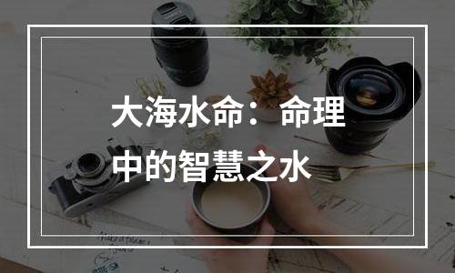 大海水命：命理中的智慧之水