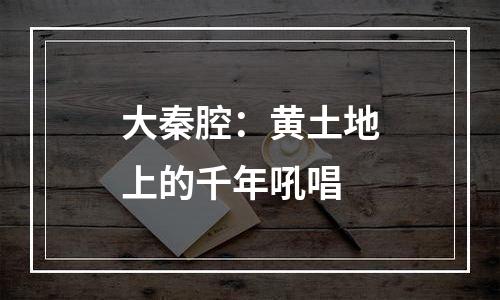 大秦腔：黄土地上的千年吼唱