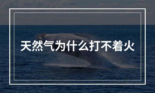 天然气为什么打不着火
