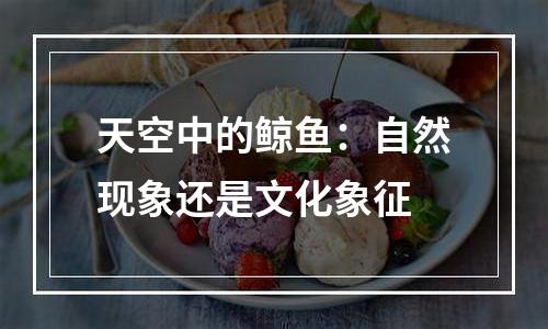 天空中的鲸鱼：自然现象还是文化象征