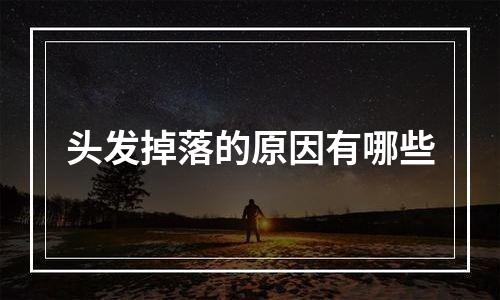 头发掉落的原因有哪些