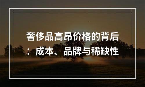 奢侈品高昂价格的背后：成本、品牌与稀缺性