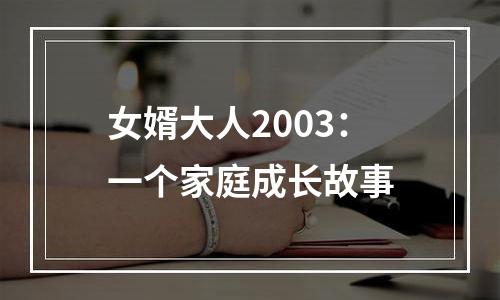 女婿大人2003：一个家庭成长故事