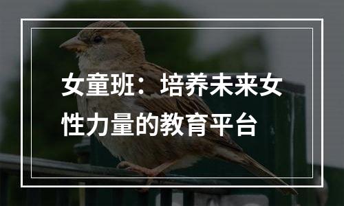 女童班：培养未来女性力量的教育平台