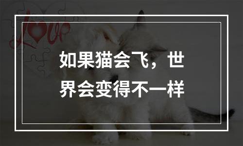 如果猫会飞，世界会变得不一样