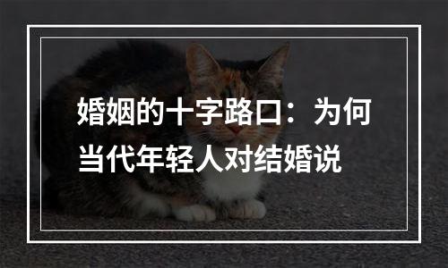婚姻的十字路口：为何当代年轻人对结婚说