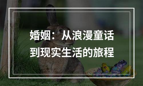 婚姻：从浪漫童话到现实生活的旅程