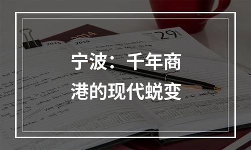 宁波：千年商港的现代蜕变