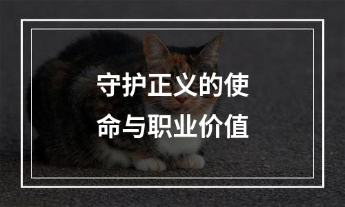 守护正义的使命与职业价值