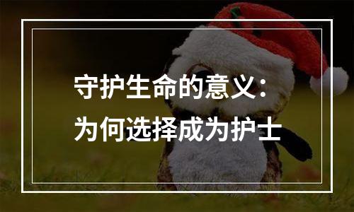守护生命的意义：为何选择成为护士