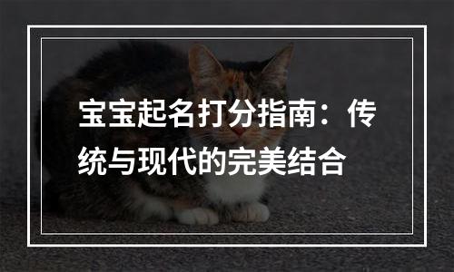 宝宝起名打分指南：传统与现代的完美结合