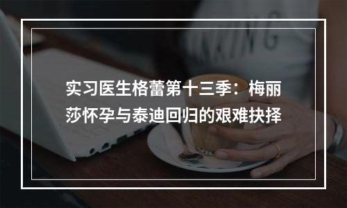 实习医生格蕾第十三季：梅丽莎怀孕与泰迪回归的艰难抉择