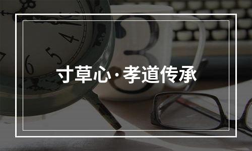 寸草心·孝道传承