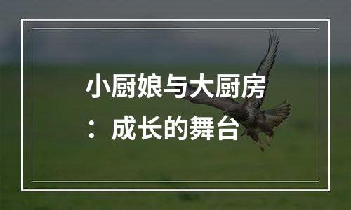 小厨娘与大厨房：成长的舞台