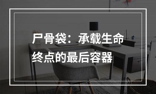 尸骨袋：承载生命终点的最后容器