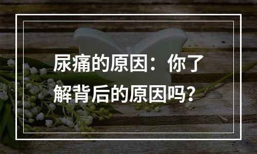 尿痛的原因：你了解背后的原因吗？