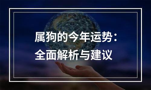 属狗的今年运势：全面解析与建议