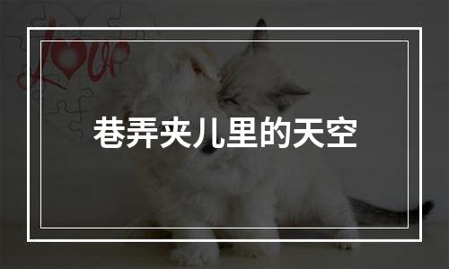 巷弄夹儿里的天空