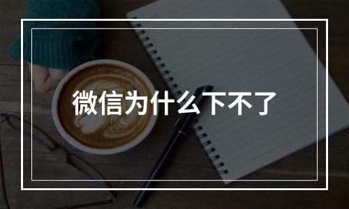 微信为什么下不了