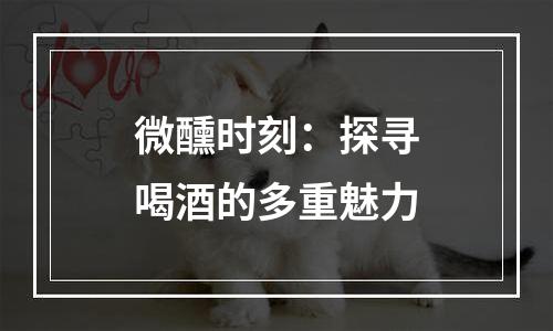 微醺时刻：探寻喝酒的多重魅力